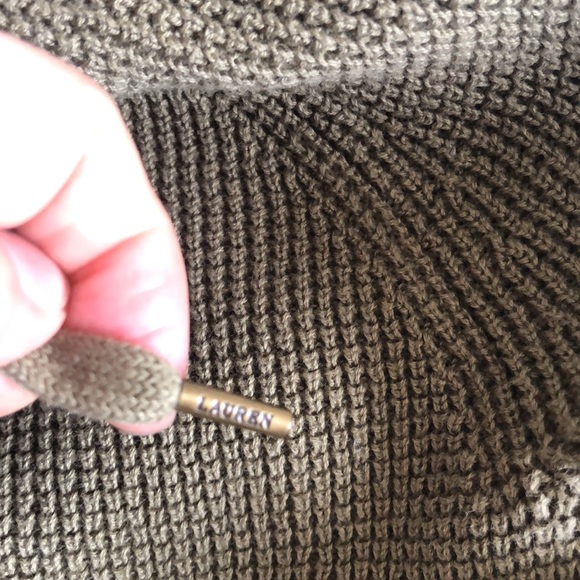 Lauren Ralph Lauren Cotton Knit Hoodie Knit Long Sleeve Sweater Sz M - Picture 15 of 15